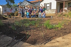 The traditional Landscape Challenge "dirty hands" photo after planting