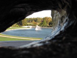 Unique view of fountain in Forest Park