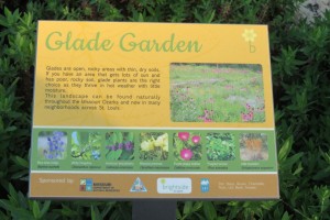 Glade garden sign in the Brightside St. Louis garden