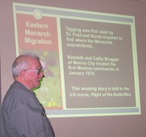 Bob Siemer speaking about monarch butterflies