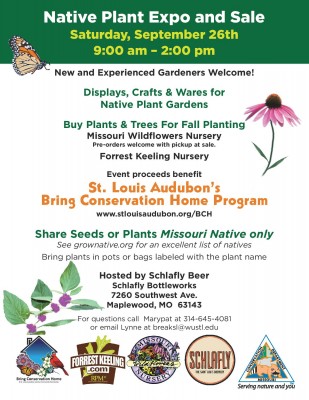 Flyer for the native plant sale at Schlafly Bottleworks on September 26, 2015